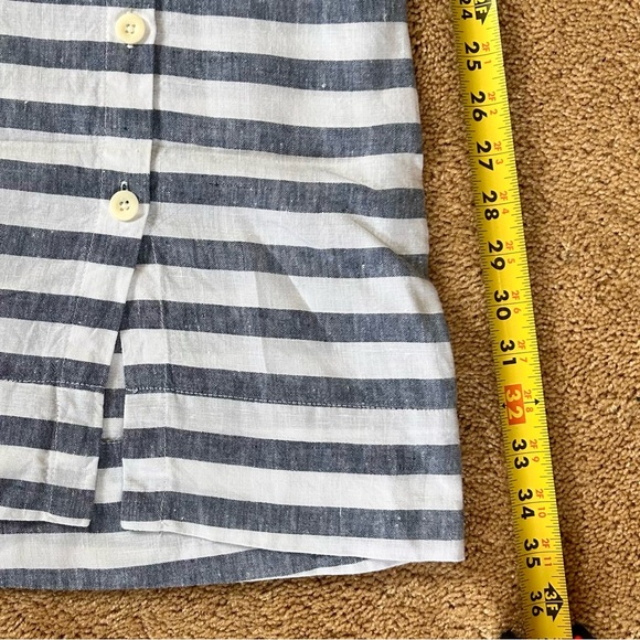 J. Jill Love Linen Seaside Stripe Maxi Skirt Coastal Grandma Blue White Nautical - Picture 6 of 7